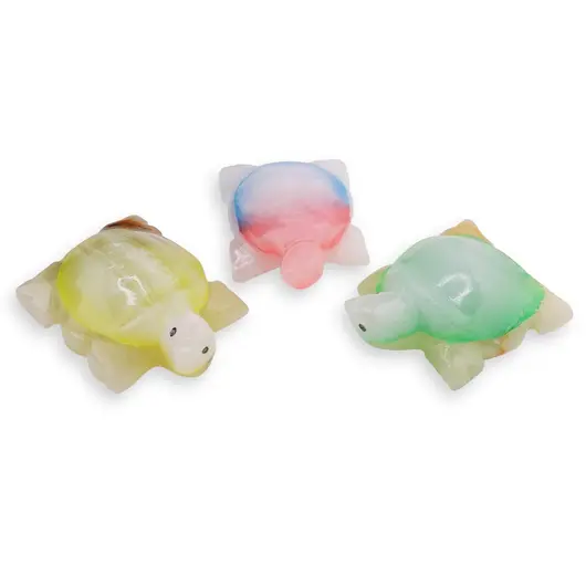 Figurina slefuita din Onix de Pakistan colorat, broasca testoasa, 5-6cm