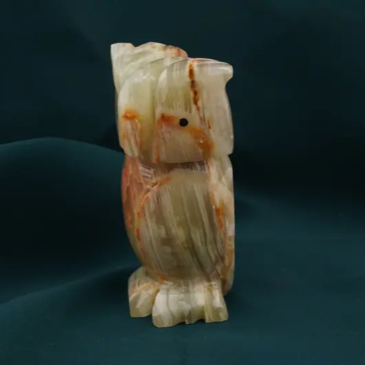 Figurina slefuita din Onix de Pakistan, bufnita - 8cm, imagine 2