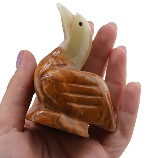 Figurina slefuita din Onix de Pakistan, rata - 8cm, imagine 3