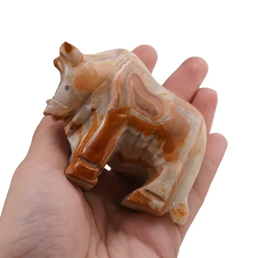Figurina slefuita din Onix de Pakistan, taur - 8cm, imagine 3
