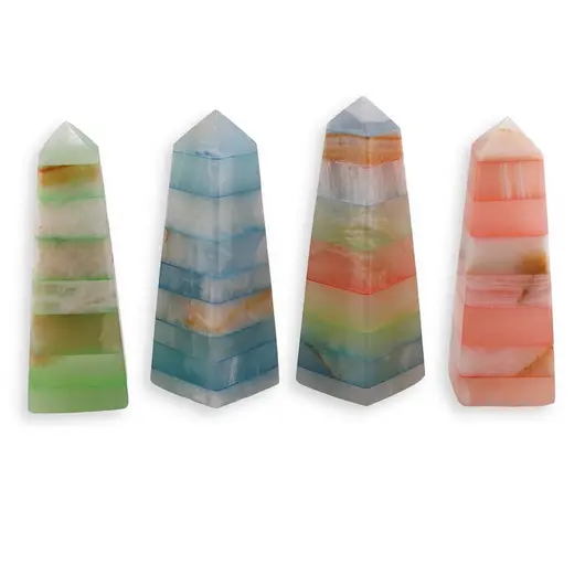 Obelisc din Onix de Pakistan colorat, 10cm