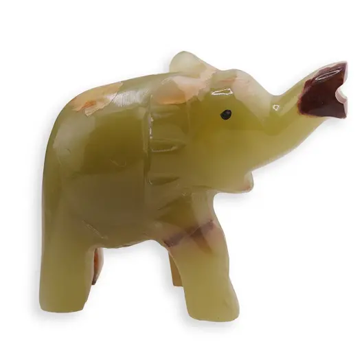 Figurina slefuita din Onix de Pakistan, elefant - 8cm