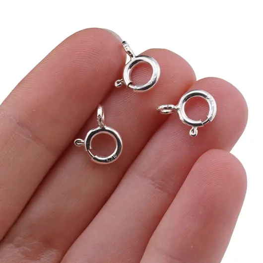 Accesoriu din Argint 925, inchizatoare rotunda, set 5 buc - 7x1,3mm, imagine 4