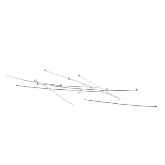 Accesoriu din Argint 925, tija cu bumb in capat, set 10 buc - 35x0,3mm, imagine 2