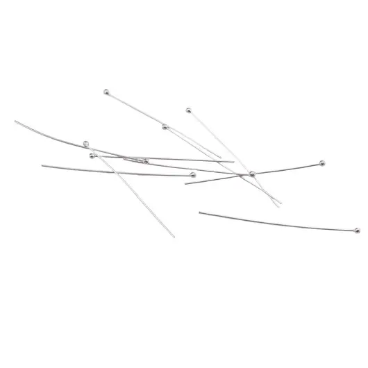 Accesoriu din Argint 925, tija cu bumb in capat, set 10 buc - 35x0,3mm