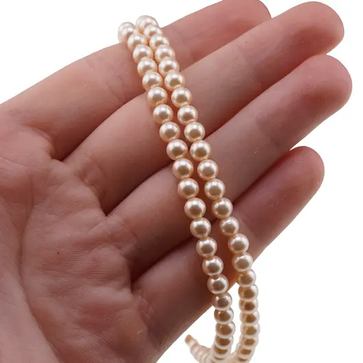 Colier Perle de Mallorca crem, sfere 4mm, imagine 4