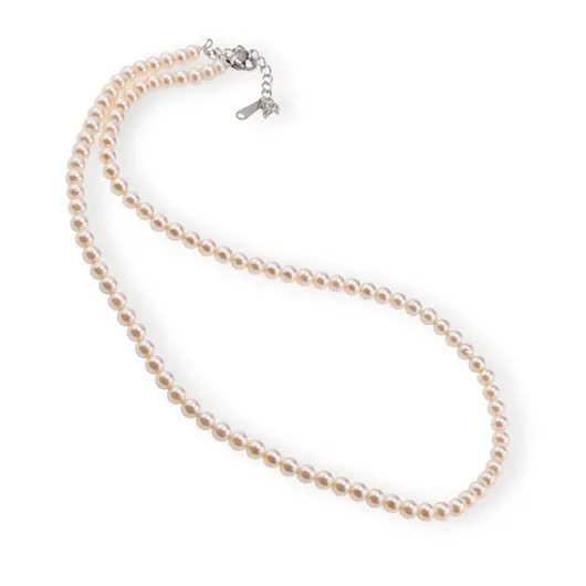 Colier Perle de Mallorca crem, sfere 4mm