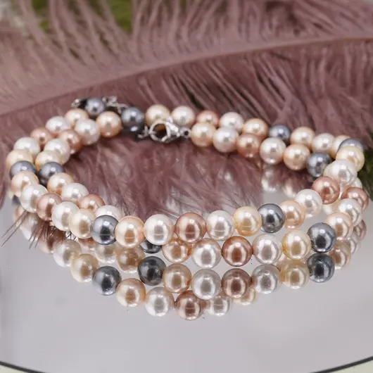 Colier Perle de Mallorca mix, sfere 6mm, imagine 2