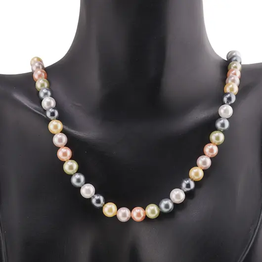 Colier Perle de Mallorca multicolore, sfere 6mm, imagine 3