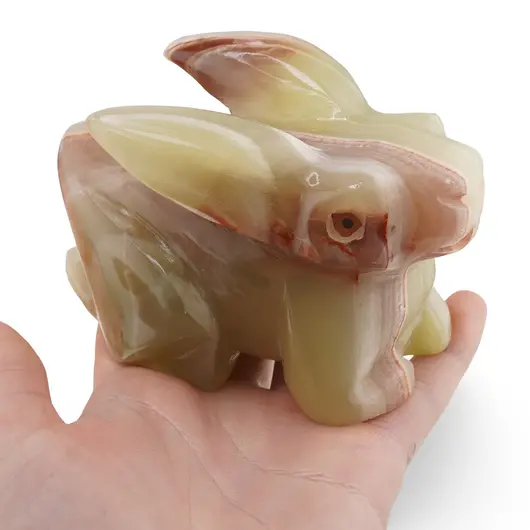 Figurina slefuita din Onix de Pakistan, iepure fancy - 9,5cm, imagine 3