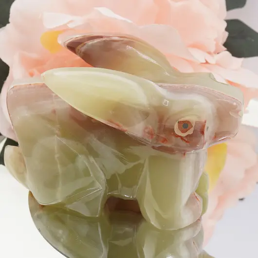 Figurina slefuita din Onix de Pakistan, iepure fancy - 9,5cm, imagine 2