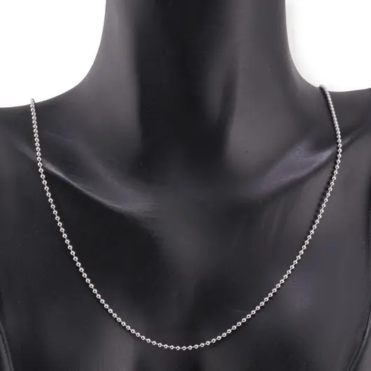 Lant argint 925 rodiat, model bead chain - 50cm, imagine 3