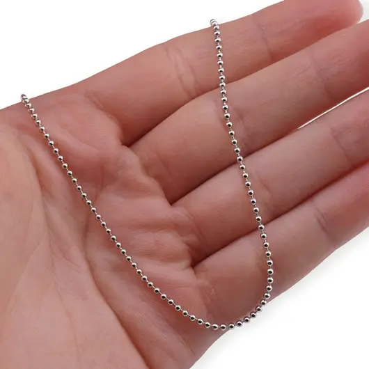 Lant argint 925 rodiat, model bead chain - 50cm, imagine 4