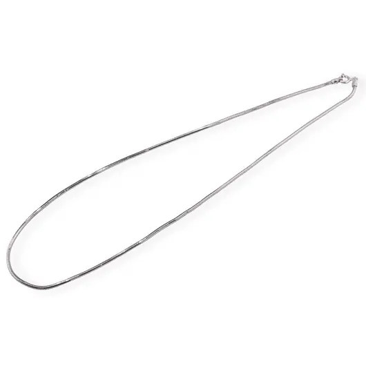 Lant argint 925 rodiat, model snake rotund - 45cm, imagine 2