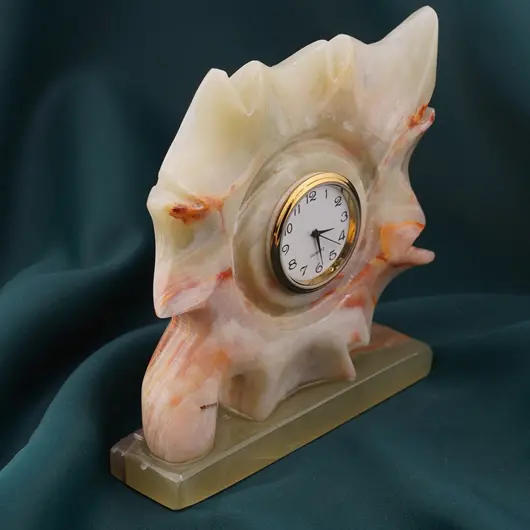 Ceas model frunza din Onix de Pakistan - 11,5cm, imagine 2