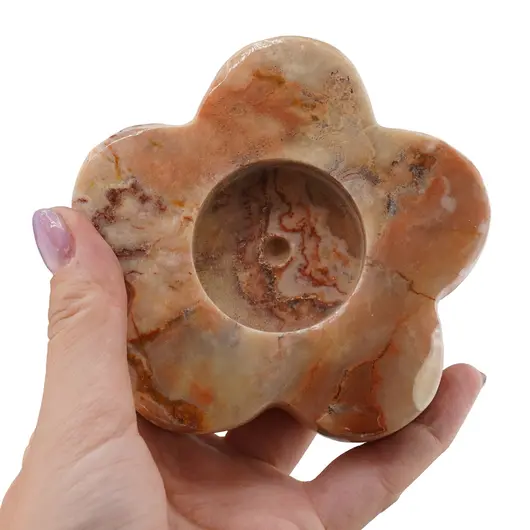 Sfesnic din Onix de Pakistan, model floare - 10cm, imagine 3