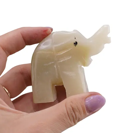 Figurina slefuita din Onix de Pakistan, elefant - 6cm, imagine 3