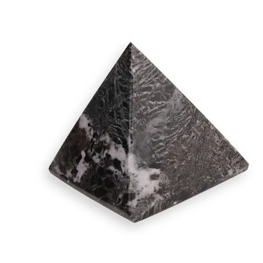 Piramida slefuita din Marmura black zebra - 5cm