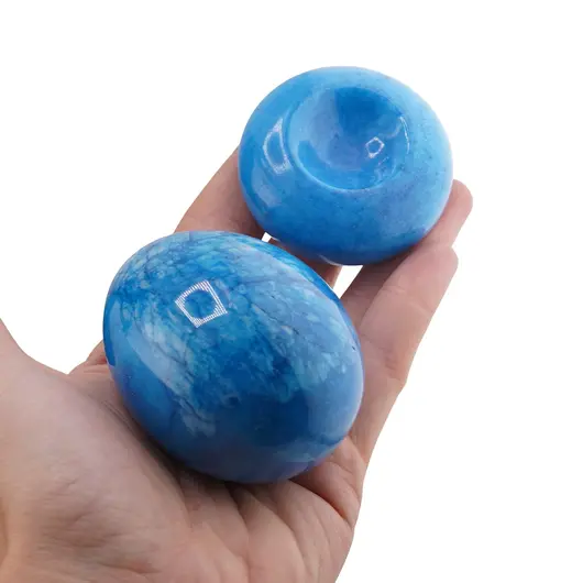 Ou slefuit din Marmura diverse culori cu suport - 6,5cm, imagine 3