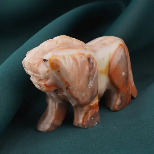 Figurina slefuita din Onix de Pakistan, leu - 6cm, imagine 2