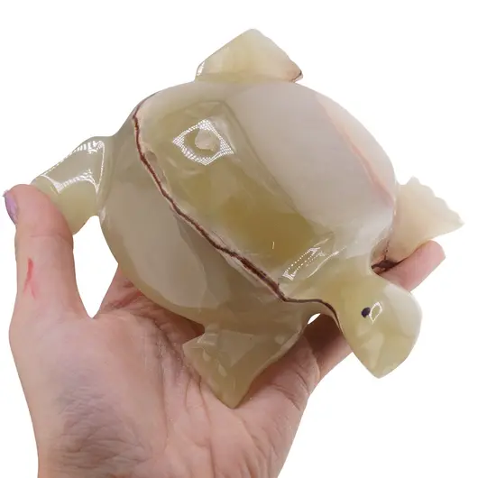 Figurina slefuita din Onix de Pakistan, broasca testoasa - 13cm, imagine 3