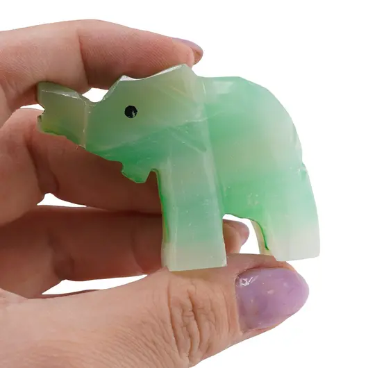 Figurina slefuita din Onix de Pakistan colorat, elefant - 4,5cm, imagine 3