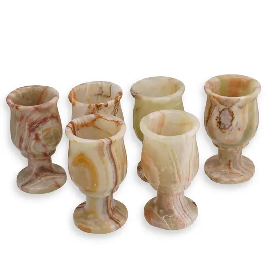 Set 6 pahare din Onix de Pakistan - 4x7cm