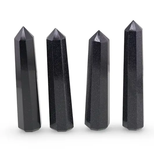 Turn / Obelisc cu opt fatete din Goldstone albastru, 65-75g