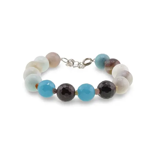 Bratara mix cristale discuri 3-4mm si sfere 10mm, imagine 2