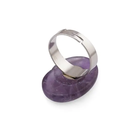 Inel reglabil Ametist oval, 25mm, imagine 2