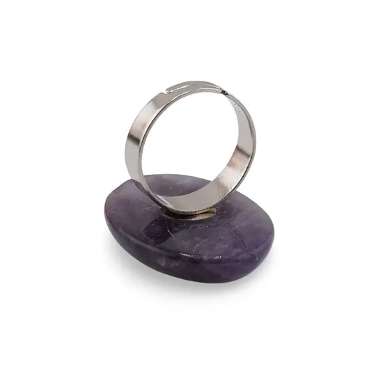 Inel reglabil Ametist oval, 30mm, imagine 2