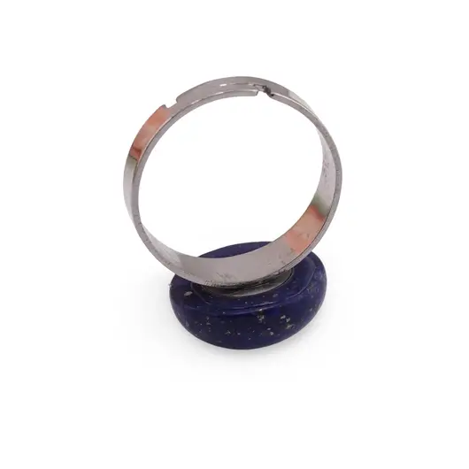 Inel reglabil Lapis Lazuli rotund, 14mm, imagine 2