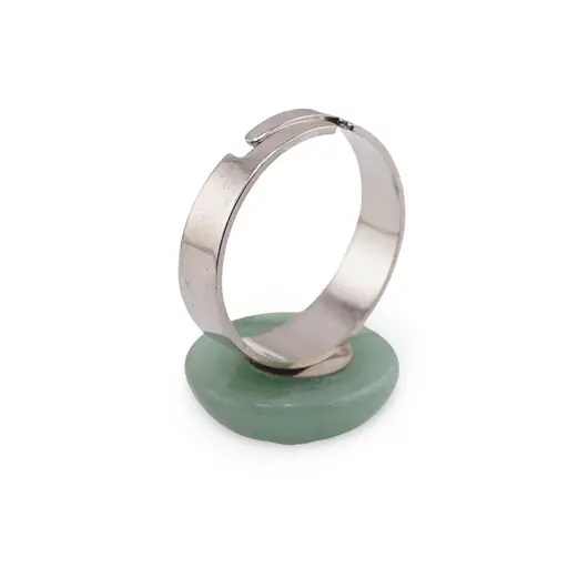 Inel reglabil Malachit rotund, 16mm, imagine 2