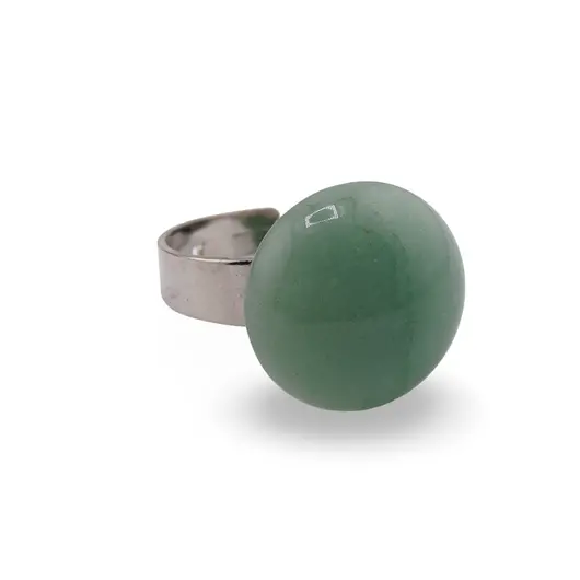 Inel reglabil Malachit rotund, 16mm