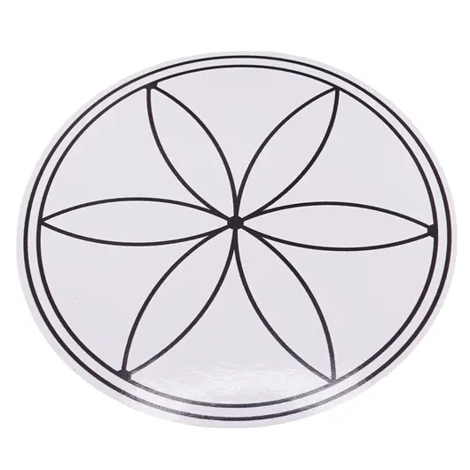 Abtibild sticker Feng Shui cu Floarea Vietii - alb, 12cm