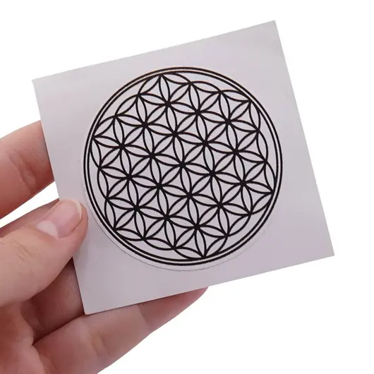 Abtibild sticker Feng Shui cu Floarea vietii, Simbolul vietii - alb, 5,5cm, imagine 2