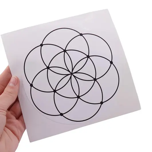 Abtibild sticker Feng Shui cu Samanta vietii - alb, 12cm, imagine 2