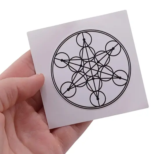 Abtibild sticker Feng Shui Cubul lui Metatron - alb, 5,5cm, imagine 2