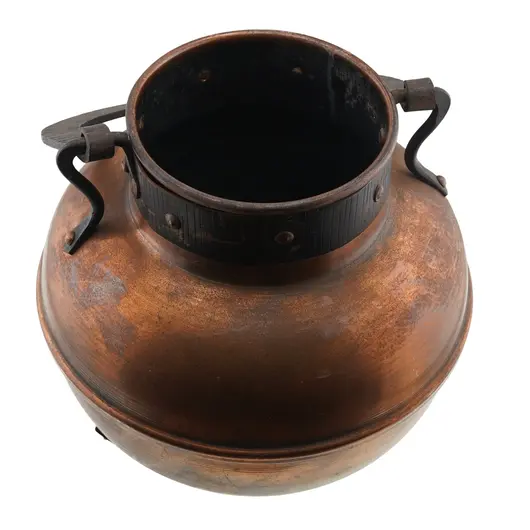 Cazan vintage din cupru cu maner negru masiv, 17cm, imagine 2