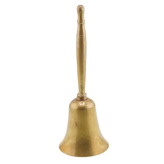 Clopotel vintage din alama cu maner lung, 17cm