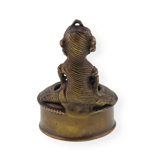 Scrumieră vintage din bronz, artă tribală Dokra - 9,5cm, imagine 2