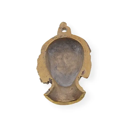 Decoratiune vintage cap Buddha din alama, 6cm, imagine 2