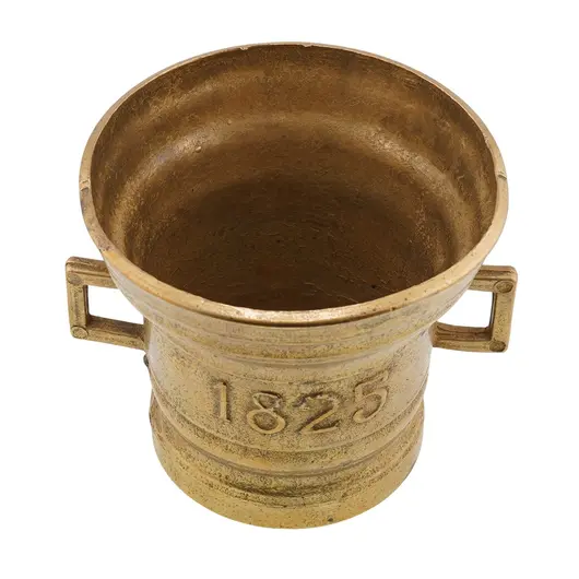 Decoratiune vintage din alama galeata cu doua manere, 10cm, imagine 2