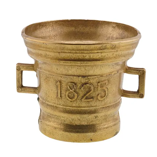 Decoratiune vintage din alama galeata cu doua manere, 10cm