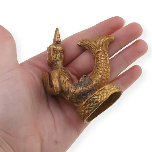 Decoratiune vintage din alama Suvannamaccha, 7cm, imagine 3