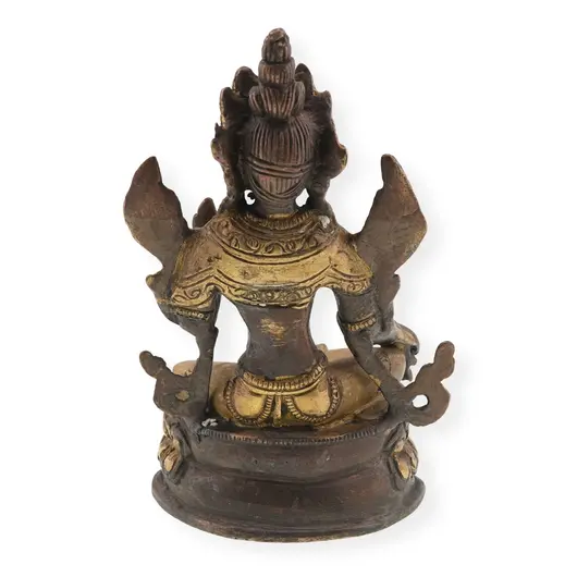 Decoratiune vintage din alama Tara in meditatie, 14cm, imagine 2