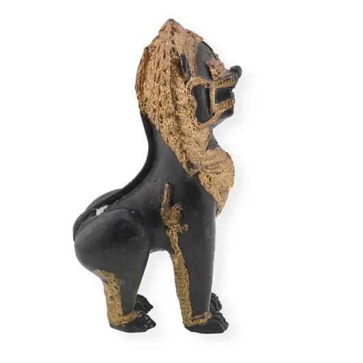 Decoratiune vintage din bronz in forma de leu protector asiatic, 14cm, imagine 2