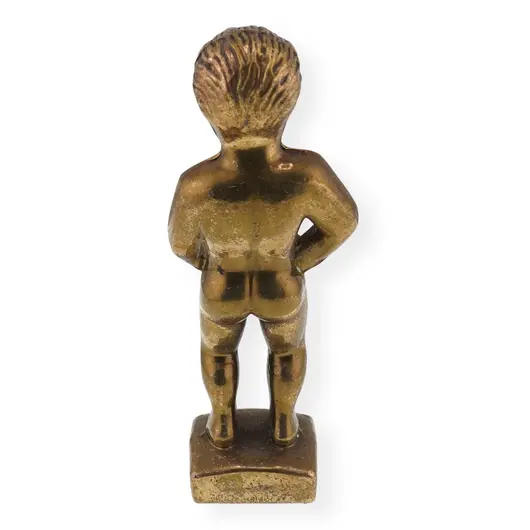 Decoratiune vintage din bronz Manneken Pis - 9,5cm, imagine 2
