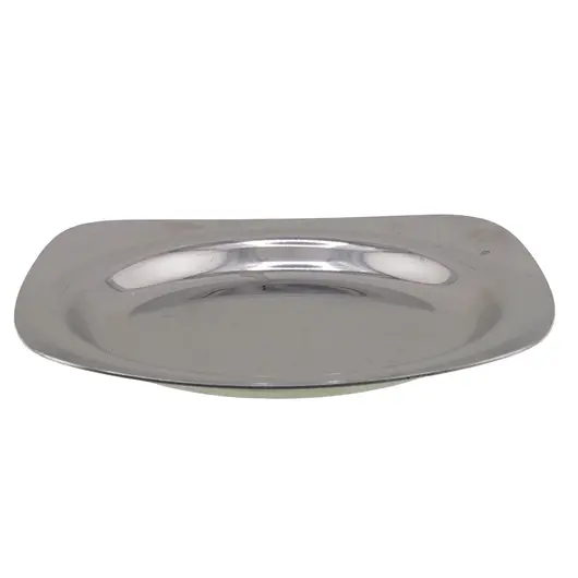 Farfurie metalica decorativa vintage patrata cu colturi rotunjite - 9,5cm, imagine 2