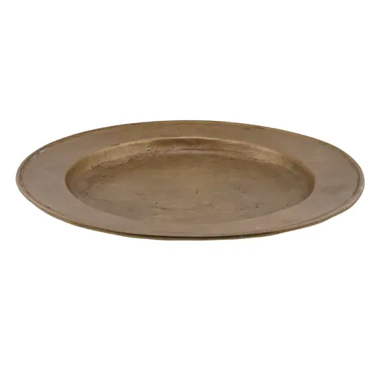 Farfurie vintage din alama, model simplu - 27cm, imagine 2